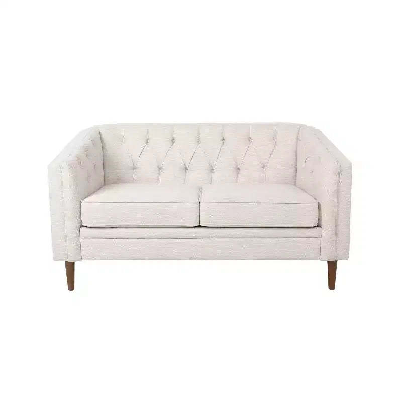 Christopher Knight Home Cantrell Tufted Loveseat Beige/Espresso