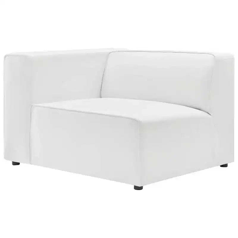 Mingle Vegan Leather Left Armchair White - Modway