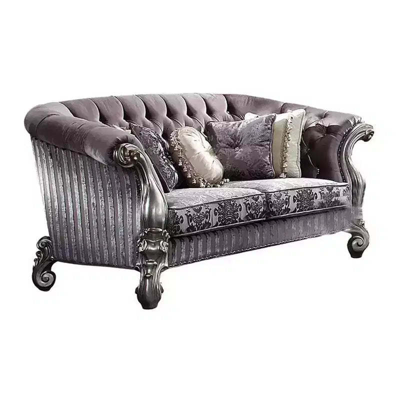 76" Versailles Sofa Velvet and Antique Platinum - Acme Furniture