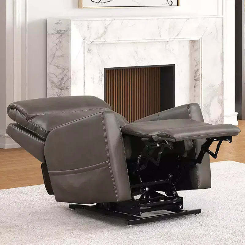 HOMES: Inside + Out Hilltop Leatherette Powered Recliner Lift Chair with Zone Heating and Patented Headrest System Gray