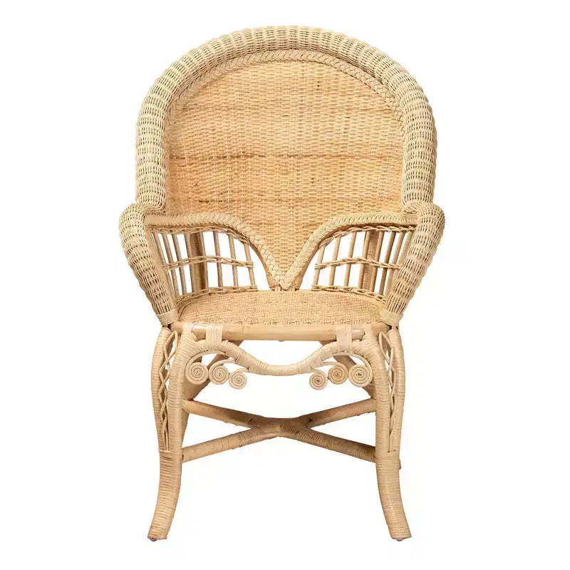 bali & pari Ratu Rattan Accent Chair: Handcrafted, Bohemian Design, No Assembly Required