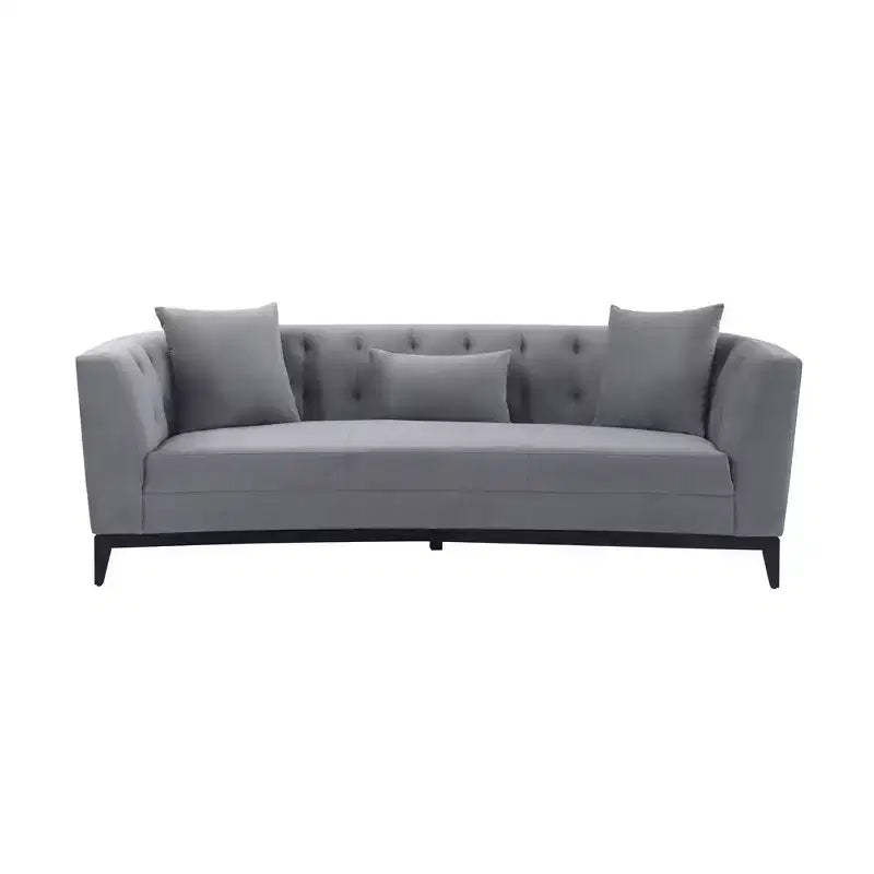 Melange Velvet Sofa Gray - Armen Living