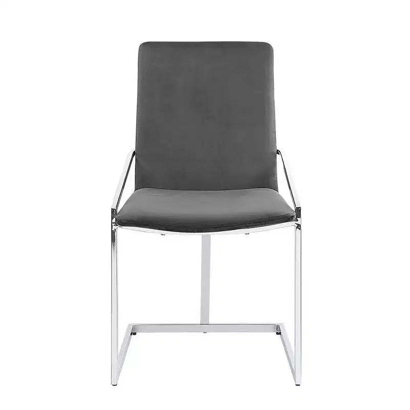 20" Zlatan Accent Chair: Chrome Metal Frame & Luxurious Velvet - Acme Furniture