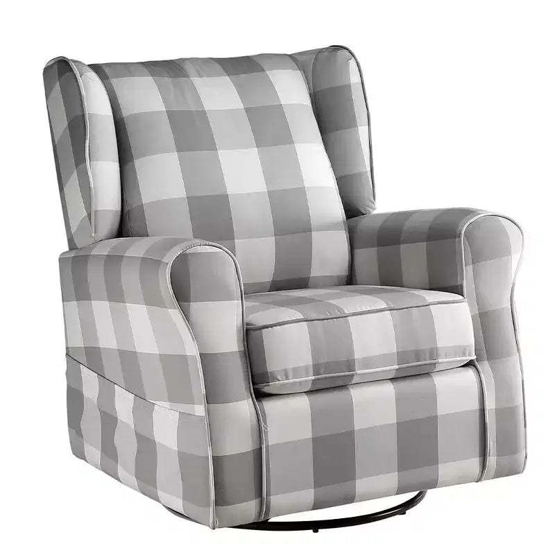 Acme Furniture Patli 35" Accent Chairs Gray Fabric: Flannel Upholstery, Swivel Base, Wood & Metal Frame