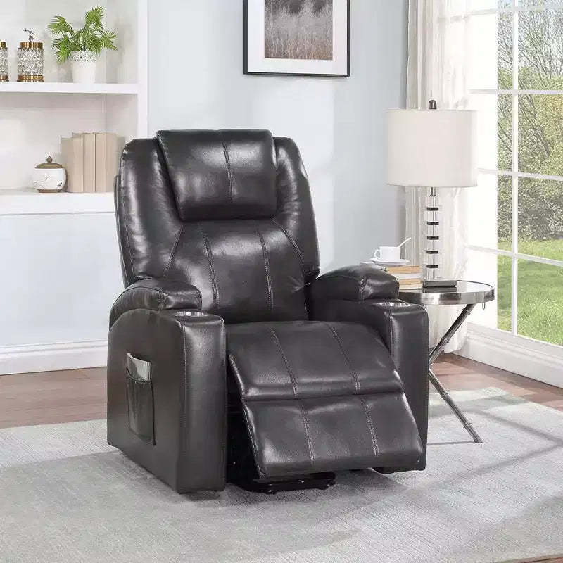 Acme Furniture Evander Leather Aire Reclining Sofa Gunmetal
