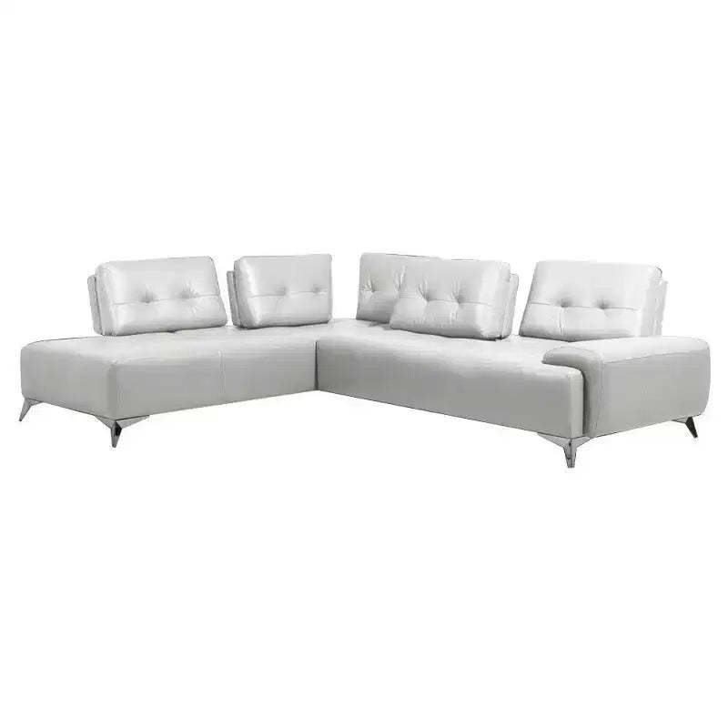 Acme Furniture Turano Sectional Sofa Pearl White Leather