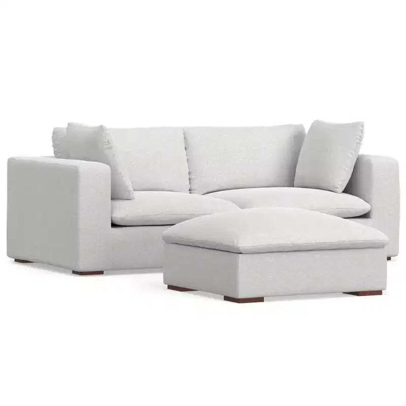 WyndenHall Marlee 2 Seater Sofa and Ottoman Cloud Gray