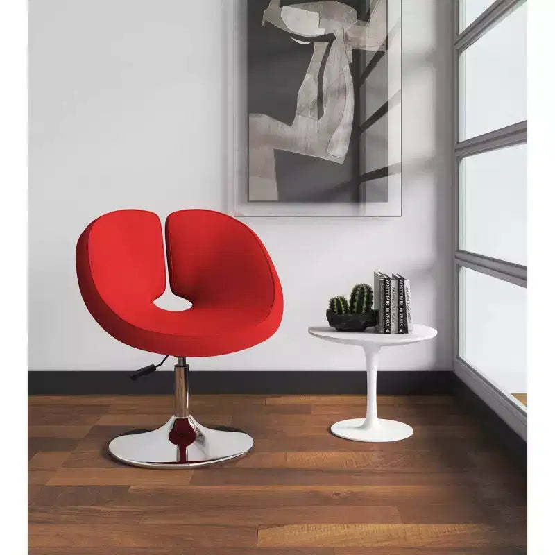 Set of 2 Perch Wool Blend Adjustable Chairs Red - Manhattan Comfort: Ergonomic Swivel, Unique Design