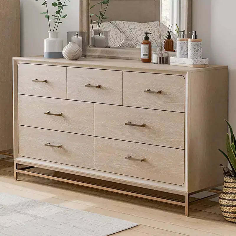 HOMES: Inside + Out Neovesi Dresser Boho 7 Drawer Oak