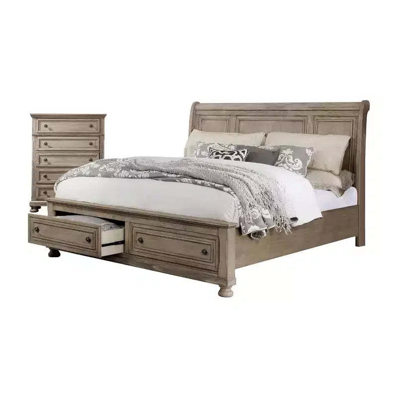 2pc Queen Bed and Chest Set Gray - HOMES: Inside + Out