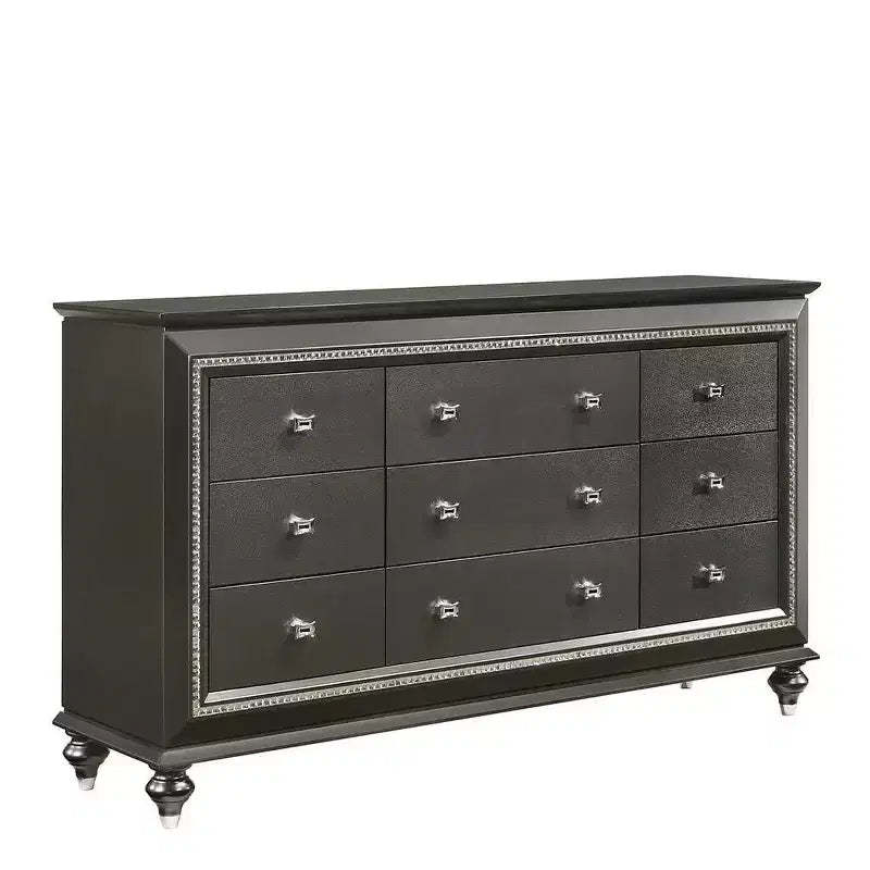 Acme Furniture Kaitlyn 9 Drawer Dresser Metallic Gray Finish