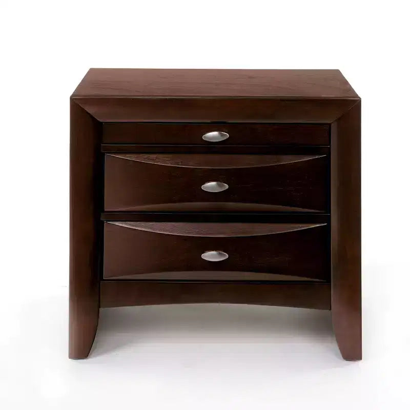 Acme Furniture Ireland I Storage Nightstand Espresso Finish: Square Wood Frame, Metal Glides, 250lb Capacity