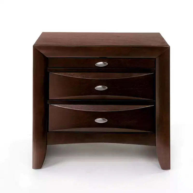 Acme Furniture Ireland I Storage Nightstand Espresso Finish: Square Wood Frame, Metal Glides, 250lb Capacity