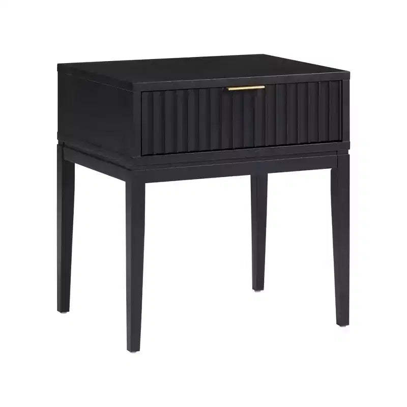 Nathan James Jasper Wood Fluted Nightstand Black