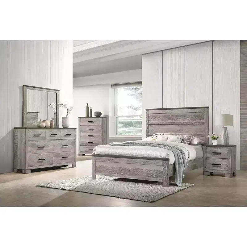 Adam 6 Drawer Dresser with Mirror Gray - Picket House Furnishings: Transitional Style, Velvet-Lined