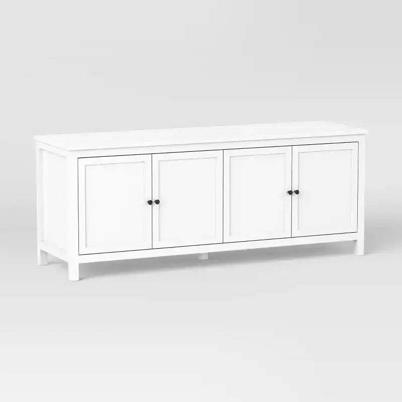 Traditional Storage TV Stand with Doors and Shelves for TVs up to 65" Classic White - Room Essentials™