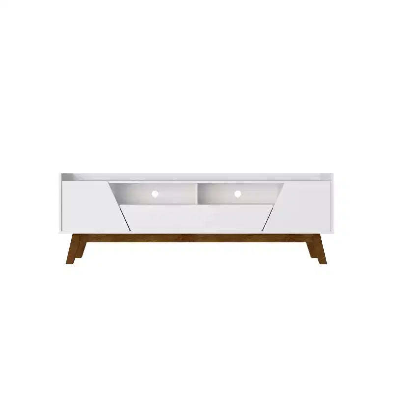 Marcus Mid-Century Modern 4 Shelf TV Stand for TVs up to 70" Entertainment Center, Media Console - Manhattan Comfort