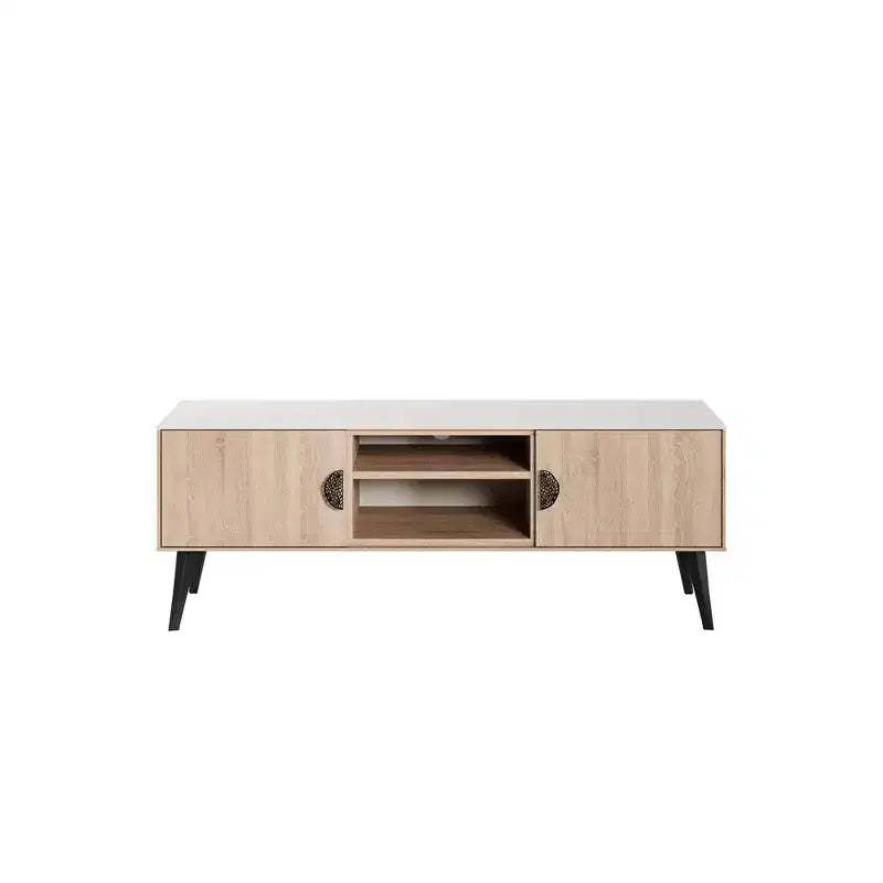Manhattan Comfort 55.10" Haley TV Stand for TVs up to 46" Natural/Beige
