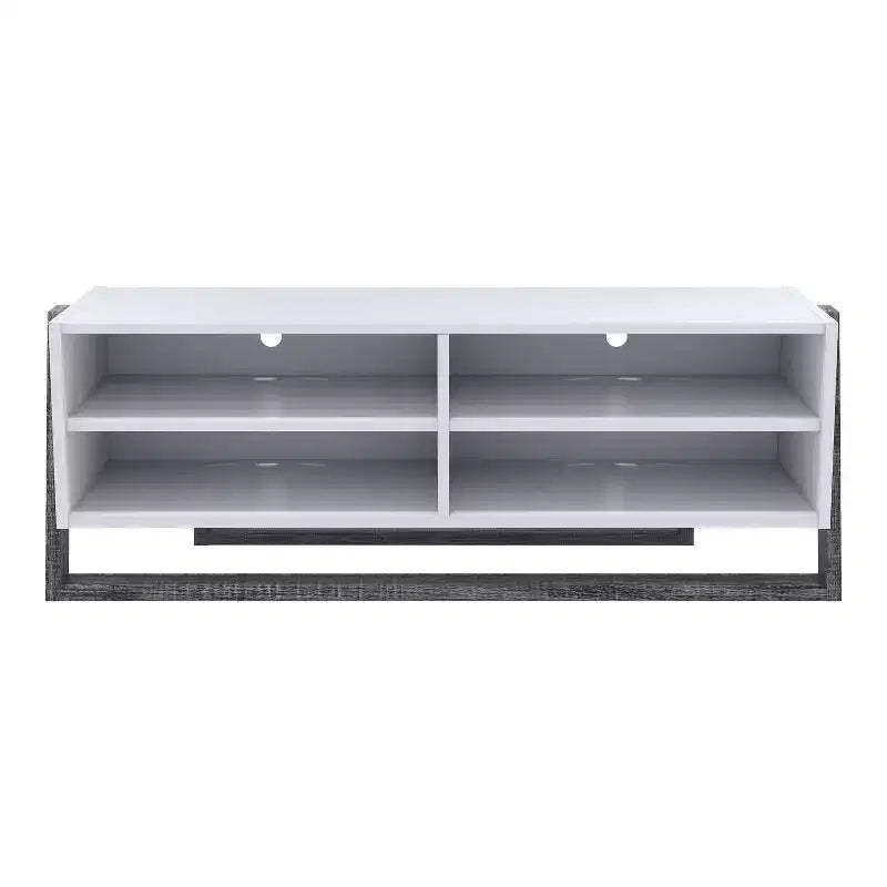 miBasics Large Etteridge 4 Shelf TV Stand for TVs up to 68" Gray: Transitional Style, Two-Tone Finish, Metal Hardware