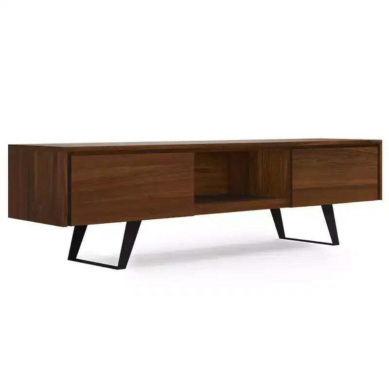 Mitchell 72" TV Stand for TVs up to 80" Walnut - WyndenHall: Media Console with Fixed & Open Shelves