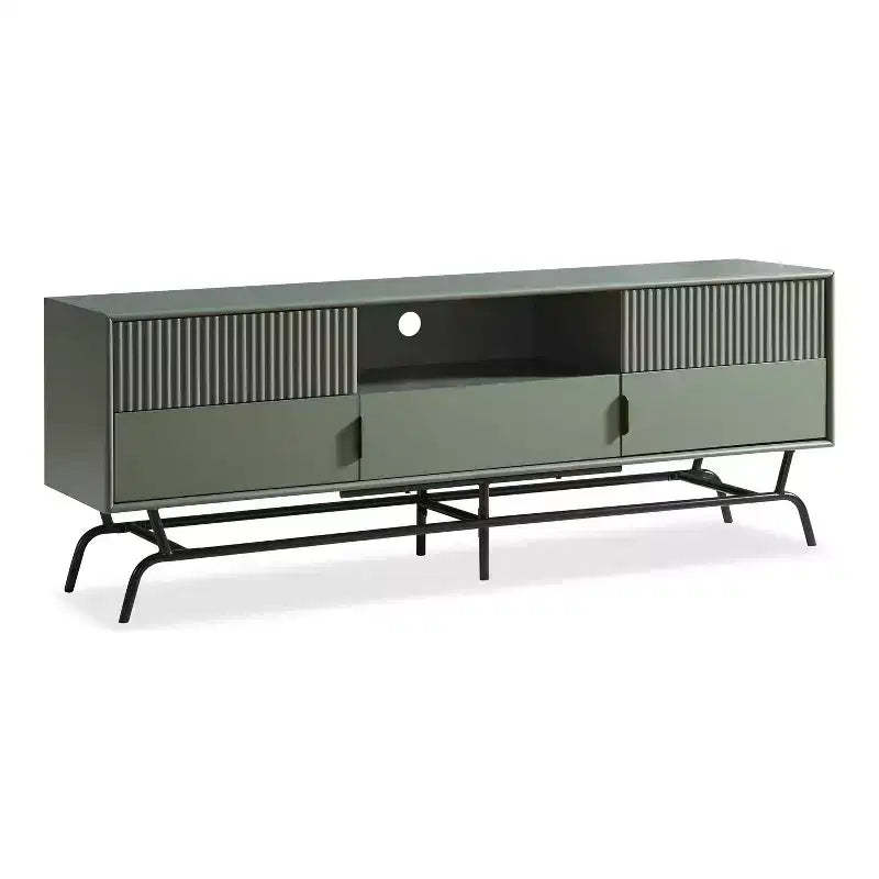 Meadowgrove Modern 3 Drawer TV Stand for TVs up to 65" with Cabinet Sage Green - miBasics: Metal Frame, Cable Management