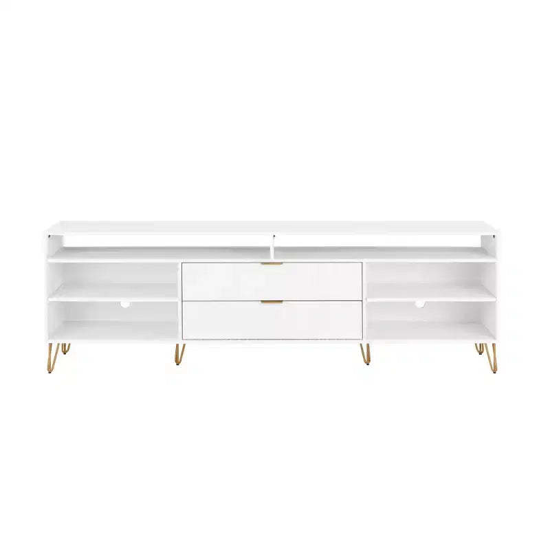 Manhattan Comfort 85" Dumbo TV Stand for TVs up to 80" White