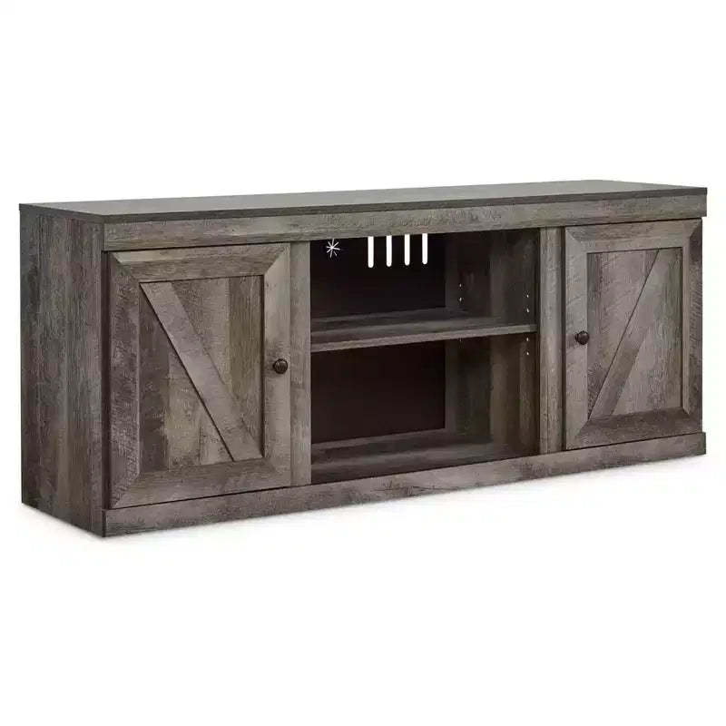 Signature Design by Ashley 60" Wynnlow TV Stand for TVs up to 65" Brown/Beige: Rustic Media Console with Cable Management