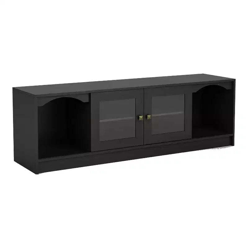 24/7 Shop At Home Jenny Modern TV Stand for TVs up to 70": Espresso Finish, Wood Frame, Open Shelves, 150 lb Capacity