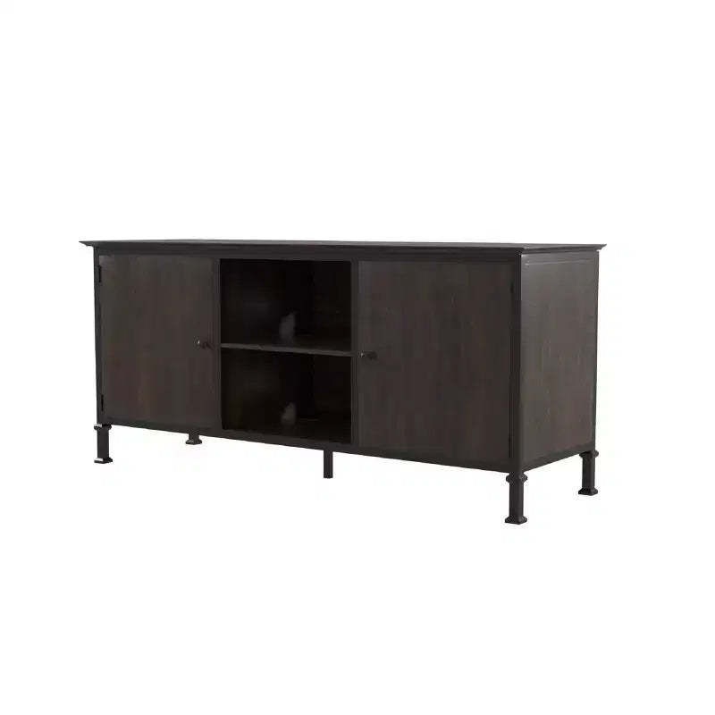 24/7 Shop At Home Kelson Multi Storage TV Stand for TVs up to 65": Metal Legs, Cable Management, Fixed Shelves