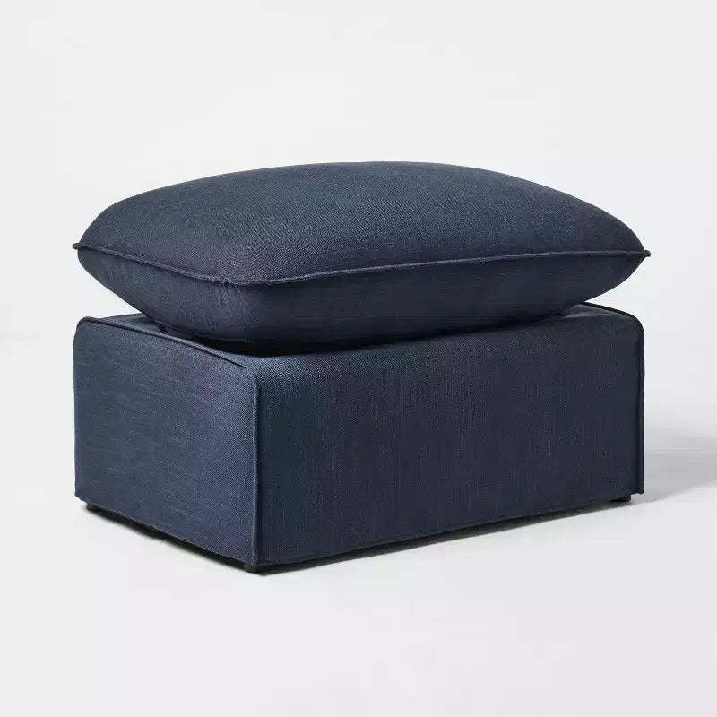 Padded Slipcover Ottoman Blue - Threshold™ designed with Studio McGee