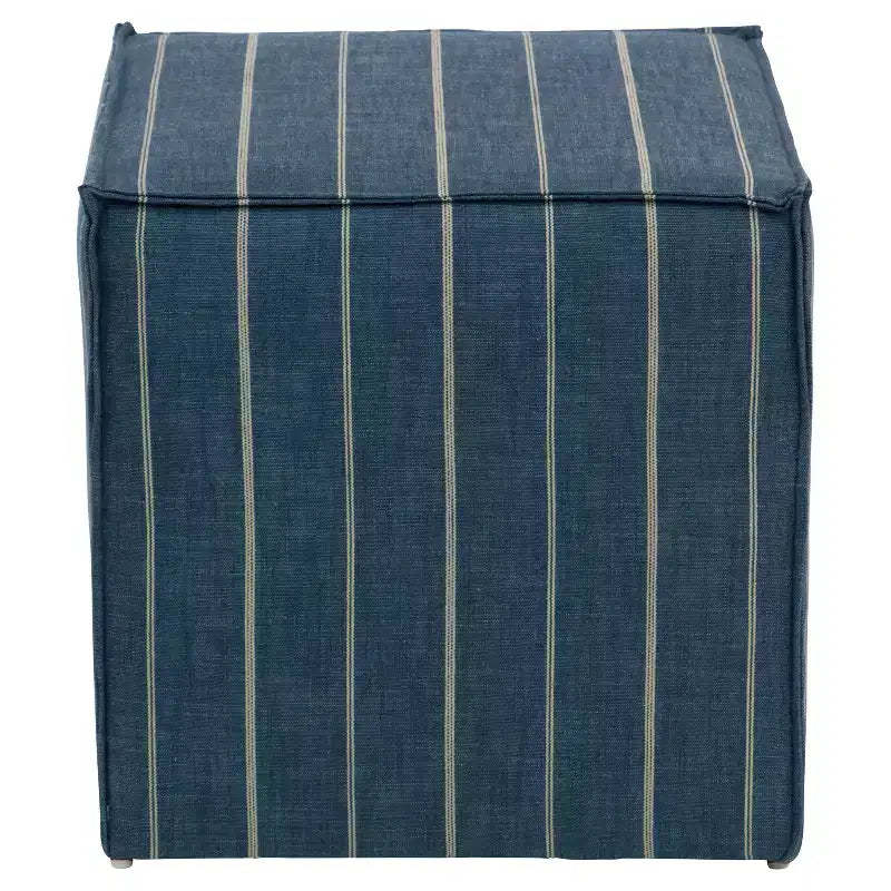 Skyline Furniture Miles French Seam Cocktail Ottoman - Fritz Indigo: Upholstered Bench, Wood Frame, Padded Seat