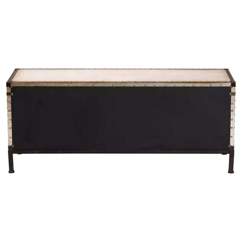 Baxton Studio Heaton Canvas 4 Drawer Storage Bench Beige/Coffee/Black