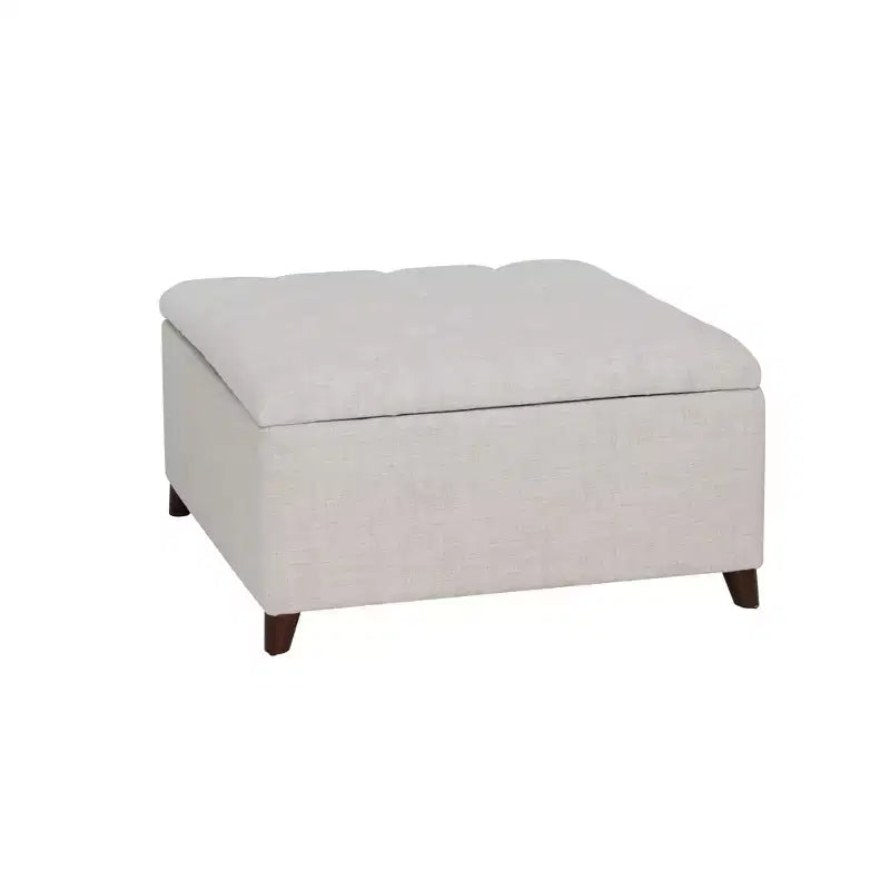 Linon Madeleine Square Storage Ottoman Natural