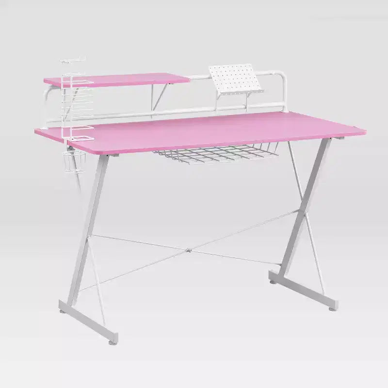 TS 200 Carbon Computer Gaming Desk Pink - Techni Sport: Laminated MDF, Steel Frame, for Adults