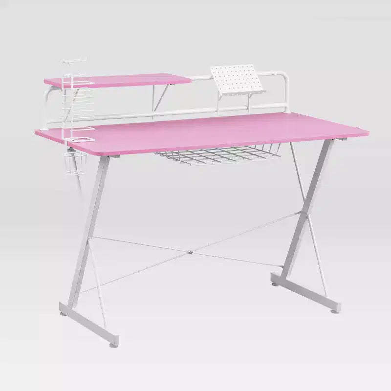 TS 200 Carbon Computer Gaming Desk Pink - Techni Sport: Laminated MDF, Steel Frame, for Adults