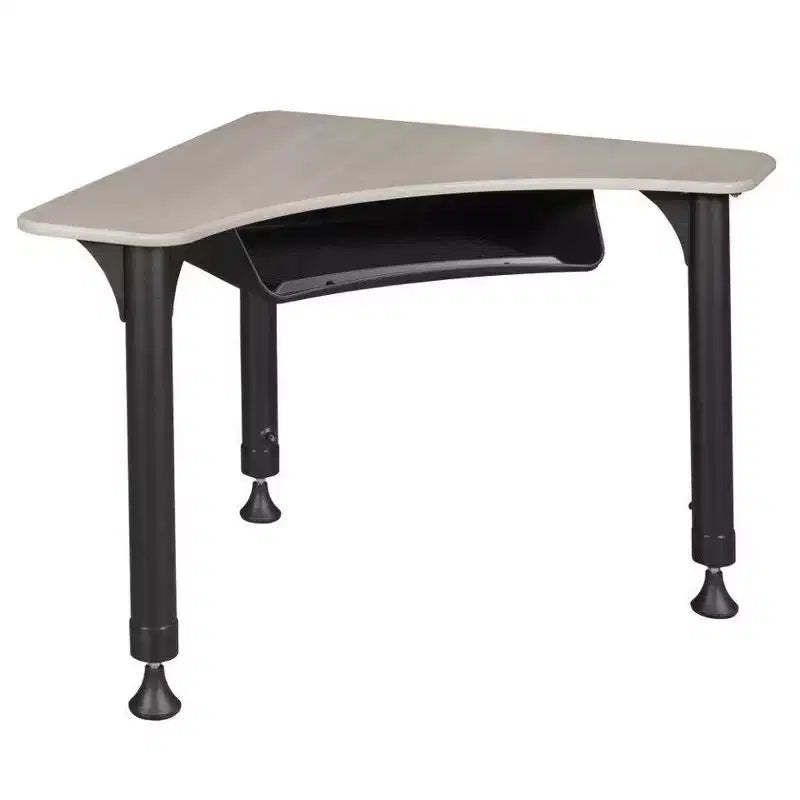 Regency 28" Boomerang Height Adjustable Activity School Desk with Book Storage Maple: Sturdy Metal Frame, Spot Clean, 10-Year Warranty