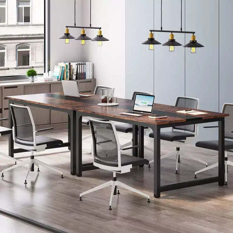 LITTLE TREE 63" Modern Executive Office Desk Brown/Black
