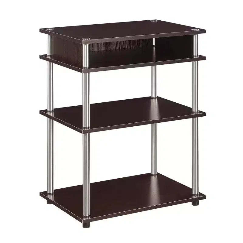Breighton Home Designs2Go No Tools Printer Stand with Shelves in Espresso