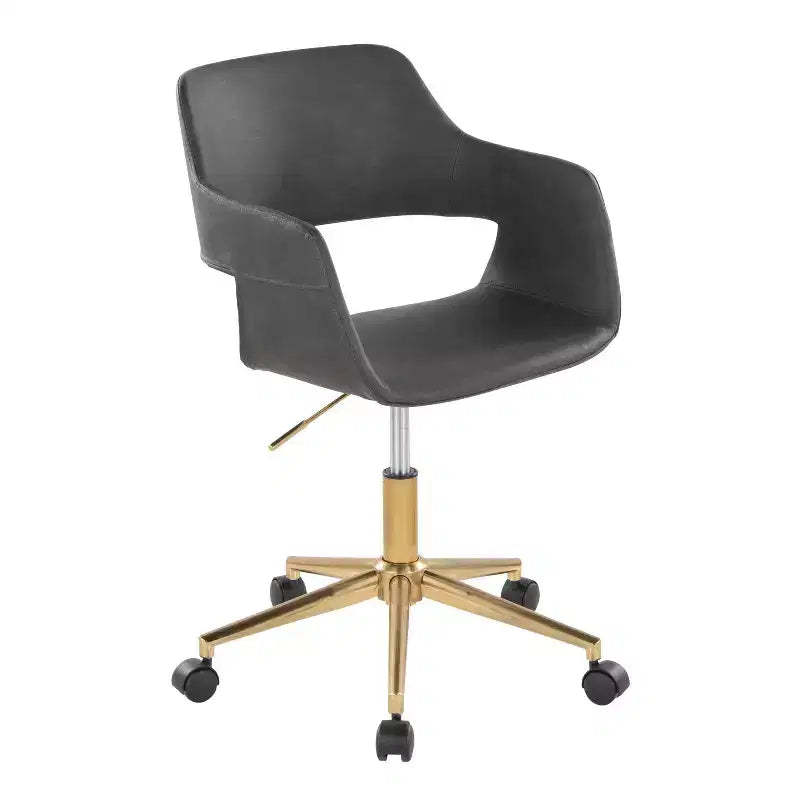 LumiSource Margarite Task Chair Gold/Gray PU
