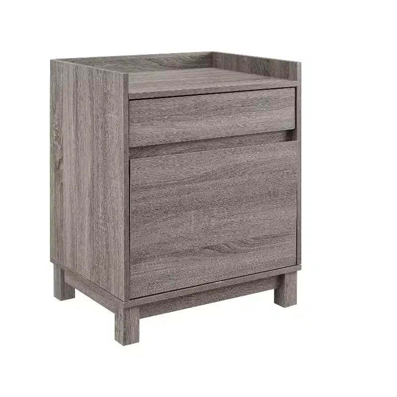 Modern Wood 1 File Drawer and 1 Small Drawer Lateral File Cabinet Gray - Linon