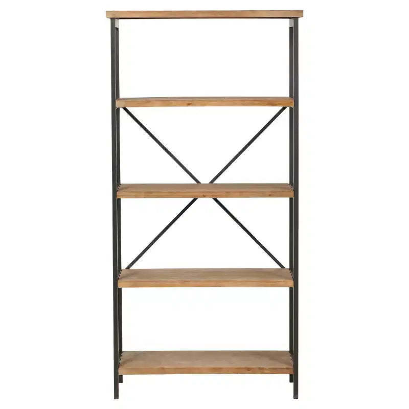 Christopher Knight Home Perth 68.5" 5-Shelf Industrial Bookcase Antique: Metal & Wood, 250lbs Capacity