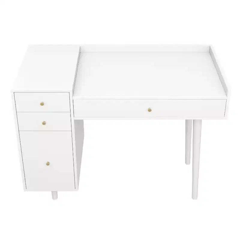 42" Daisy Wood Vanity Desk with Drawers Matte White/Gold - Nathan James
