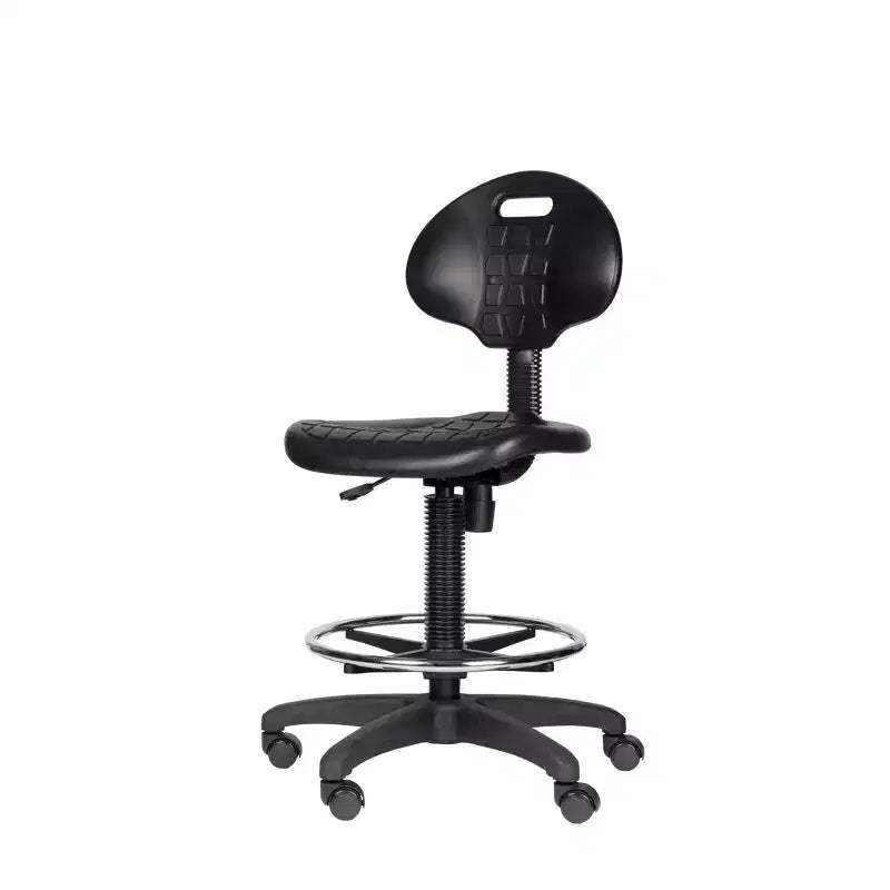 22"-32" Adjustable Height Polyurethane Task Chair: Swivel, Lumbar Support, Wheels - Hampden Furnishings