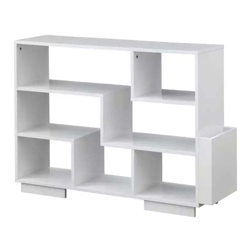 angelo:HOME 30" Leon Mid-Century Bookcase White: Fixed & Open Back, MDF Cube Storage