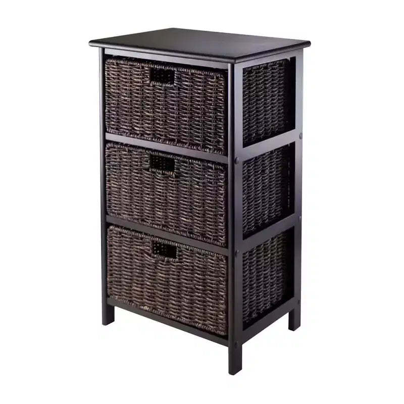 28.62" Omaha Storage Rack with Baskets Black - Winsome