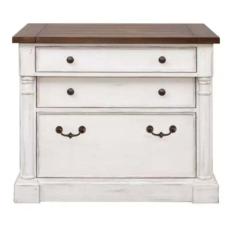 Durham File Cabinet White - Martin Furniture: Wood Lateral Storage, 3 Drawers, No Assembly Required