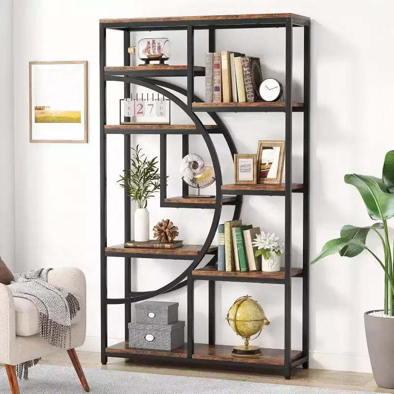 LITTLE TREE 68.89" 5 Tier Etagere Bookcase Brown