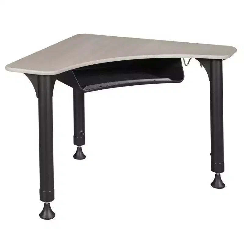 28" Boomerang Height Adjustable Activity School Desk with Book Storage Backpack Hook Maple - Regency: Hex Key Adjust, Rounded Corners, Metal Frame