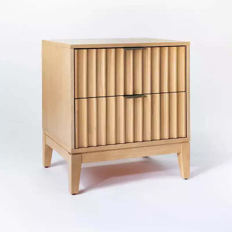 Thousand Oaks Wood Scalloped End Table with Drawers Natural Wood - Threshold™ designed with Studio McGee