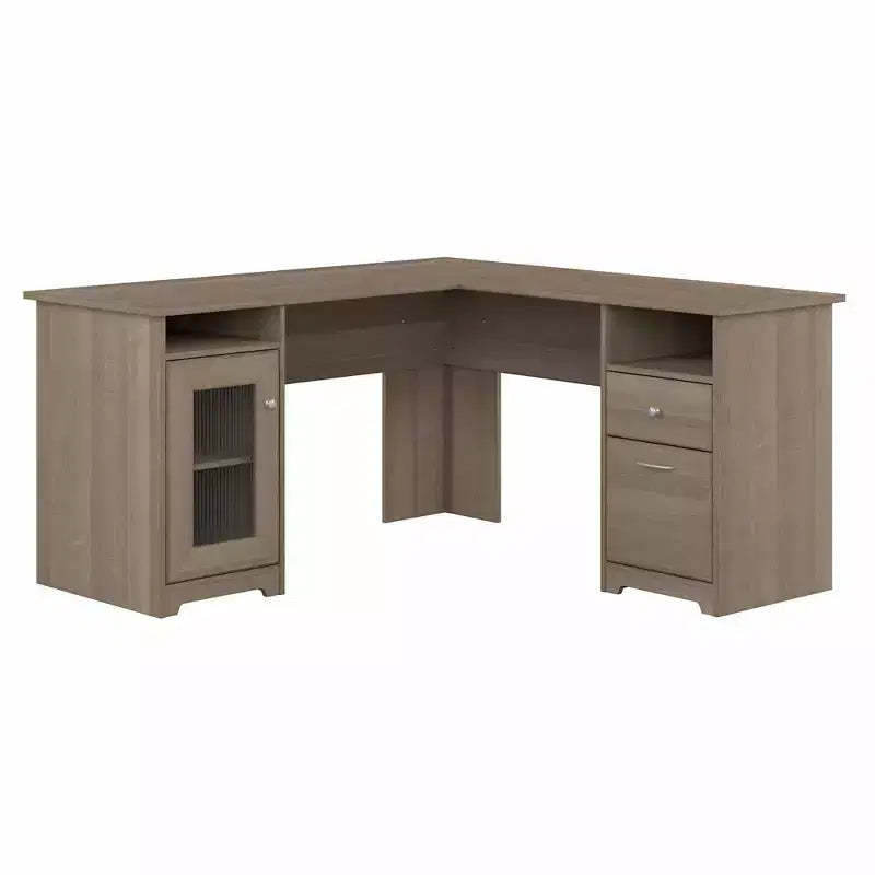 Cabot 60W L Shaped Computer Desk Ash Gray - Bush Furniture